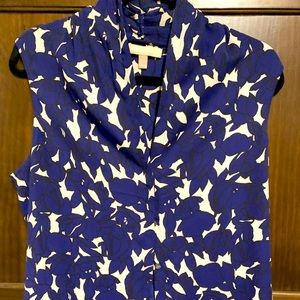 Banana republic womens size 14 royal blue & black sleeveless blouse
